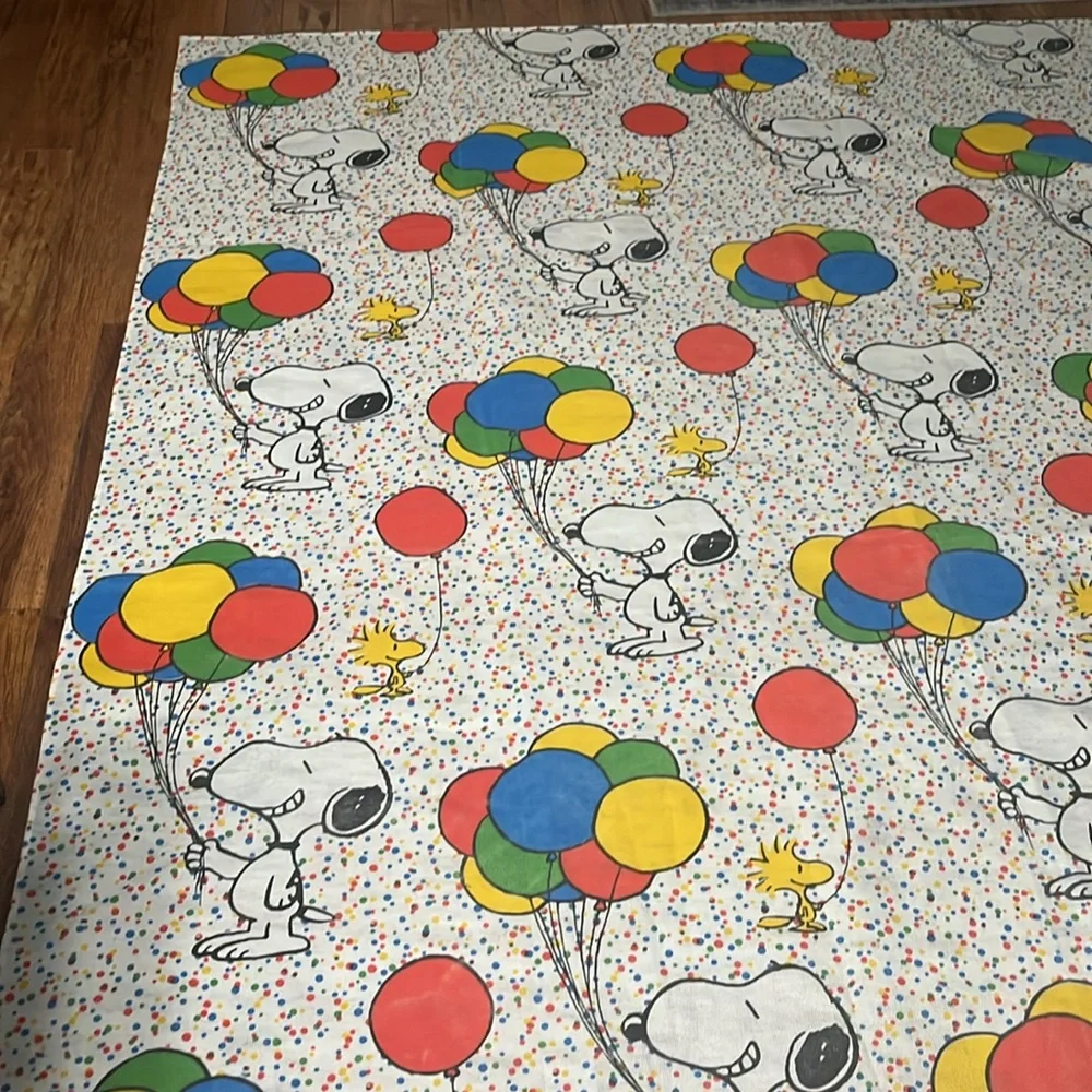 VINTAGE SNOOPY WOODSTOCK PEANUTS COMFORTER BLANKET BED